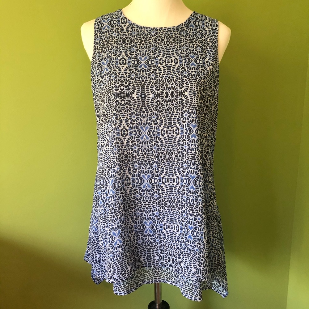 Fever sleeveless navy print tunic
